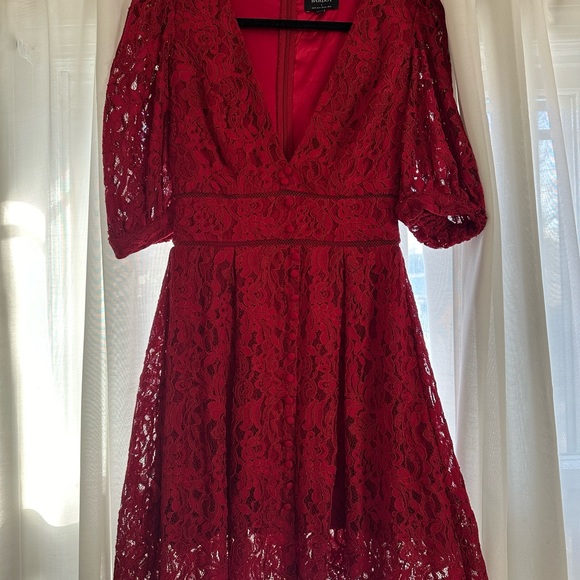 Bardot Red Lace Dress! - Picture 2 of 5